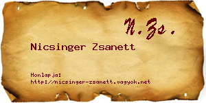 Nicsinger Zsanett névjegykártya